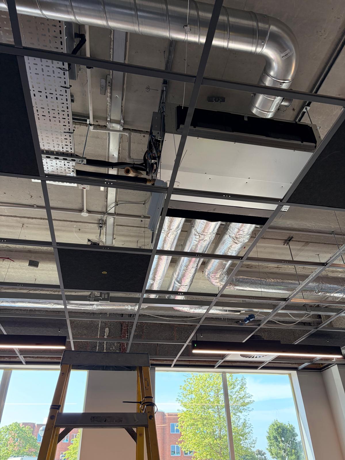 Ceiling void — cassette unit and ductwork first fix