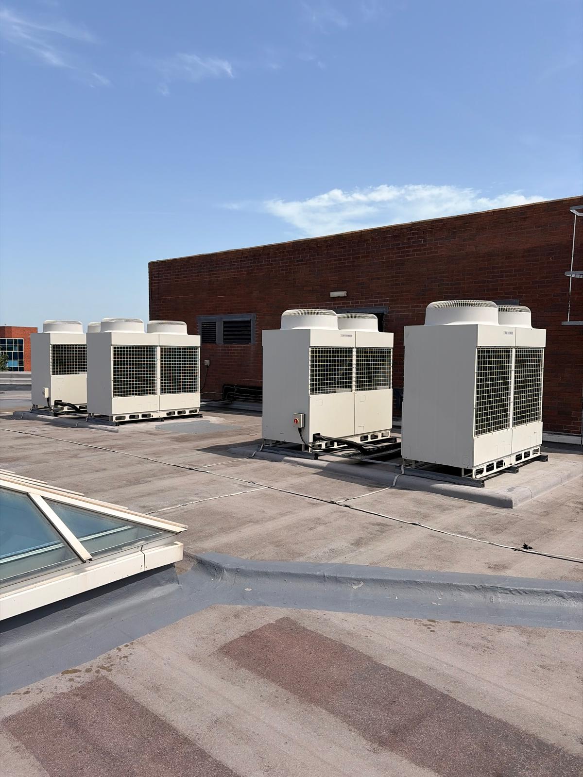 Rooftop VRF condenser bank — commercial installation